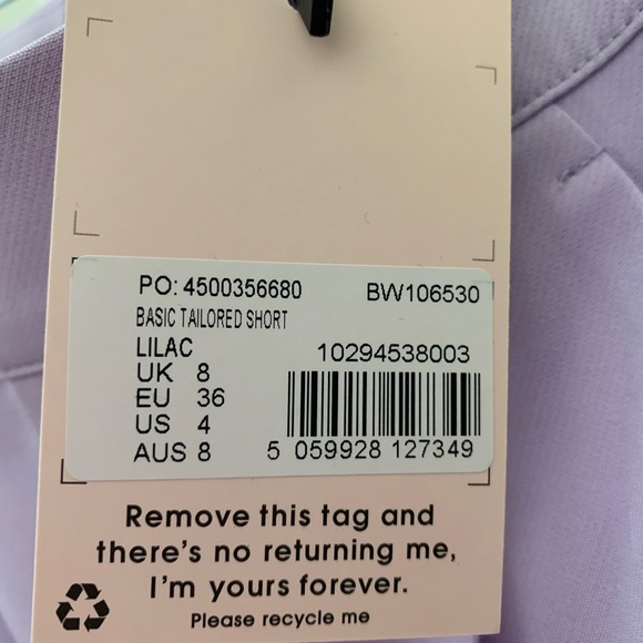 Missguided Lilac Co-ord Button Front Vest and Tailored Shorts Set - Picture 8 of 12